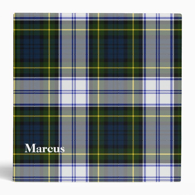 Gordon Dress Custom Tartan Plaid Binder (Front)