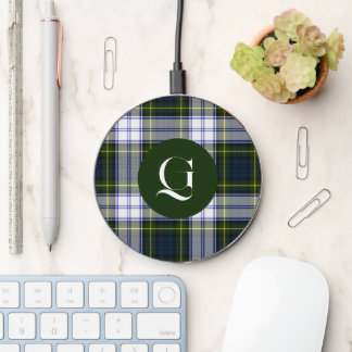 Gordon Dress Plaid Monogrammed Wireless Charger