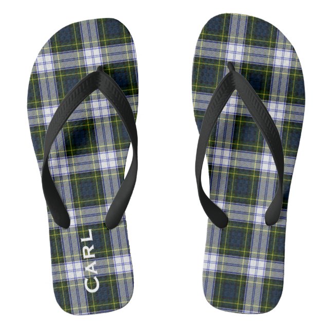 Gordon Dress Plaid Personalized Flip Flops (Footbed)