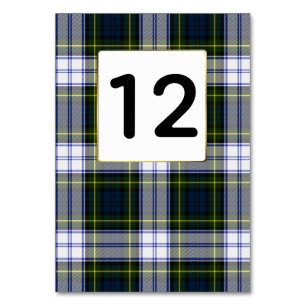 Gordon Dress Plaid Wedding Table Number