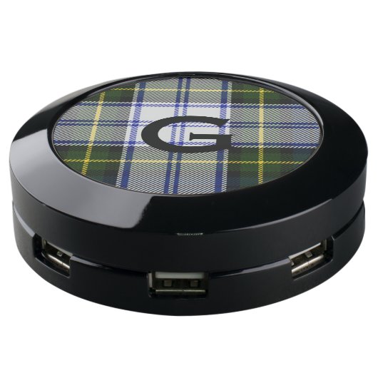 Gordon Dress Tartan Plaid Custom Charging Hub (Angled)