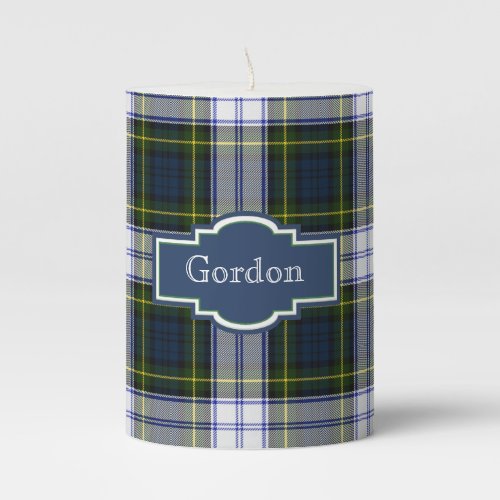Gordon Dress Tartan Plaid  Pillar Candle