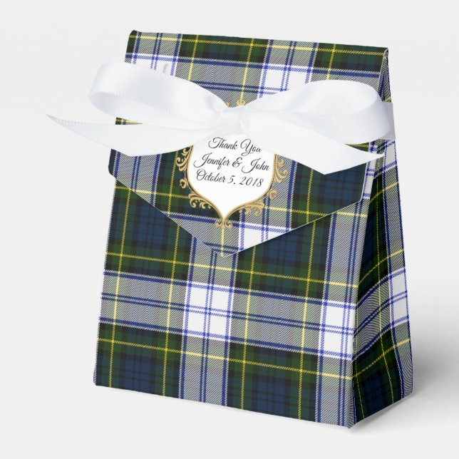 Gordon Dress Tartan Plaid Wedding Favor Gift Box (Front Side)