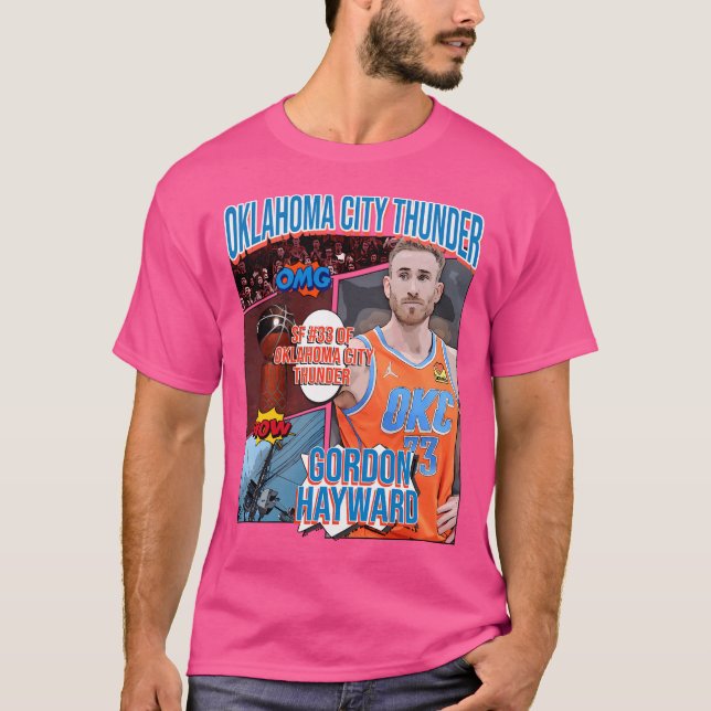 Gordon Hayward Basketball Art Thunder 1 T-Shirt (Front)