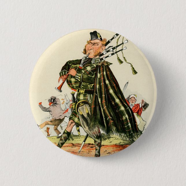 Gordon Highlanders - Piper Pinback Button (Front)