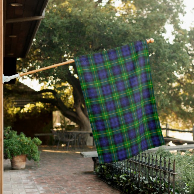 Gordon Modern Clan Tartan House Flag (In SItu)
