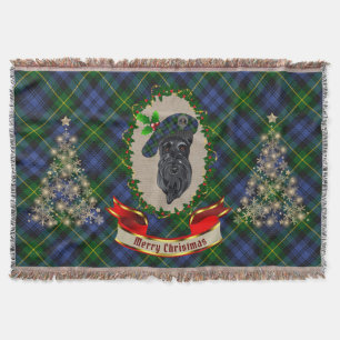 Gordon Scottie Dog Christmas Throw Blanket