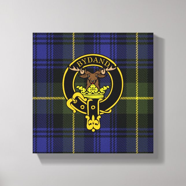 Gordon Scottish Crest and Tartan Canvas print (Front)