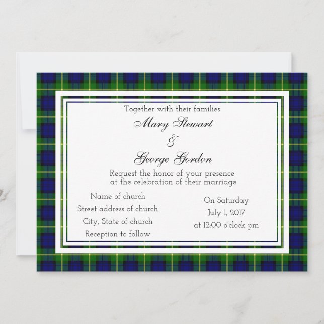 Gordon Scottish Wedding Invitation (Front)