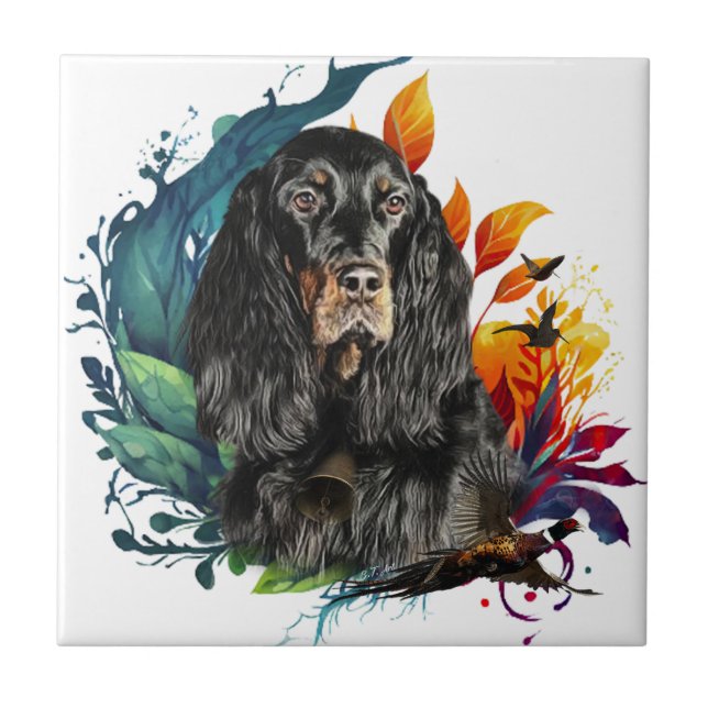 Gordon Setter  Ceramic Tile (Front)