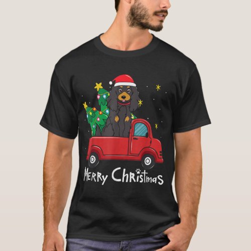 Gordon Setter Christmas Truck Tree Mom Dad Xmas Do T_Shirt