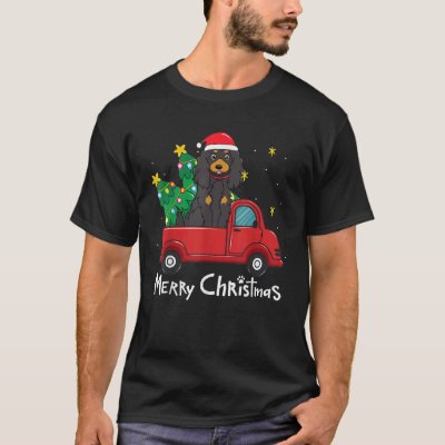 Gordon Setter Christmas Truck Tree Mom Dad Xmas Do T-Shirt