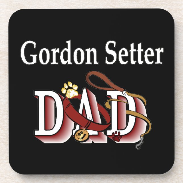 Gordon Setter Dad Drink Coaster (Front)