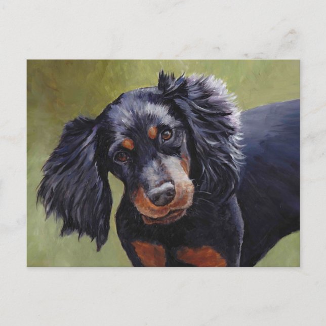 Gordon Setter Dog Art Postcard (Front)