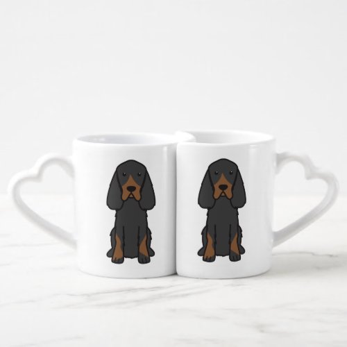 Gordon Setter Dog Cartoon Coffee Mug Set