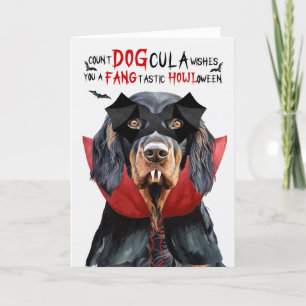 Gordon Setter Dog Funny Count DOGcula Halloween Holiday Card