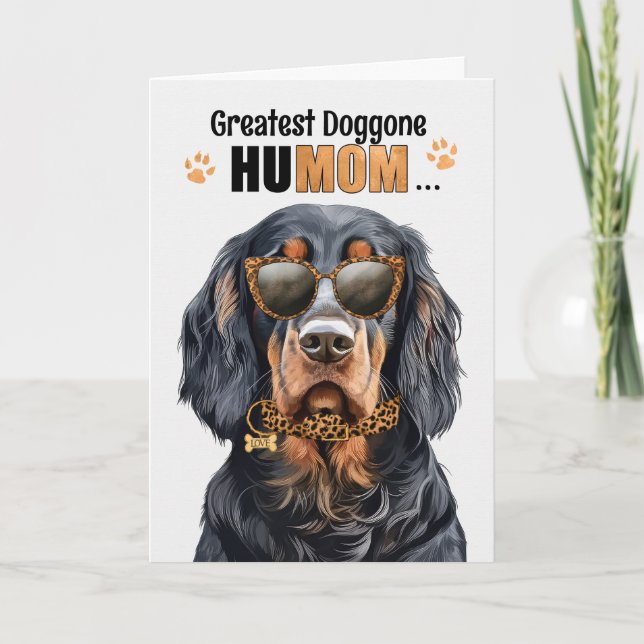 Gordon Setter Dog Greatest HuMOM Mother's Day Holiday Card (Front)