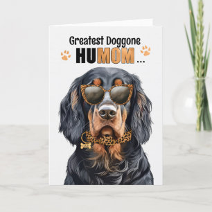 Gordon Setter Dog Greatest HuMOM Mother's Day Holiday Card