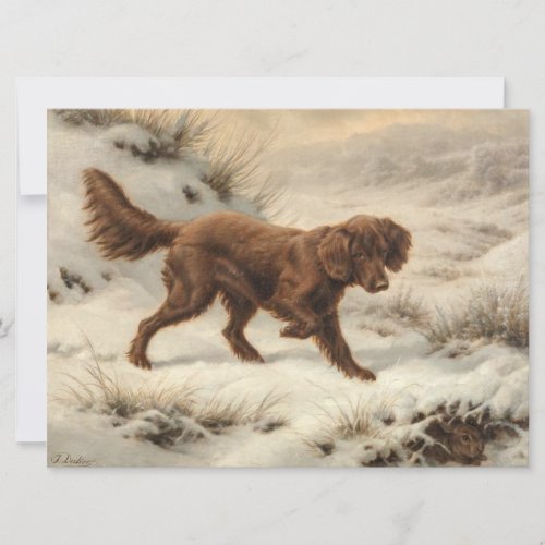 Gordon Setter Dog in a Snowy Winter Landscape Card