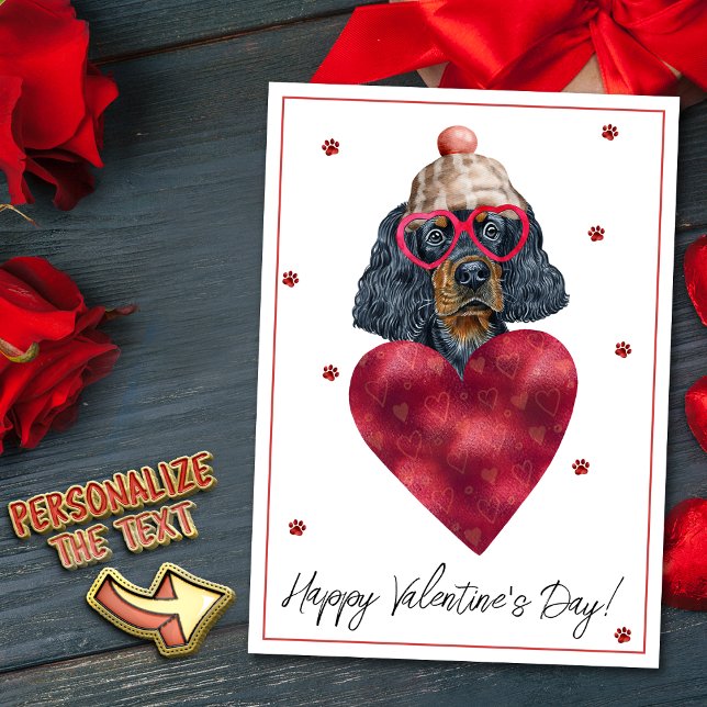 Gordon Setter Dog Lover Valentine Gift Holiday Card (Creator Uploaded)