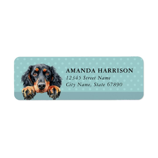 Gordon Setter Dog Return Address Labels (Front)