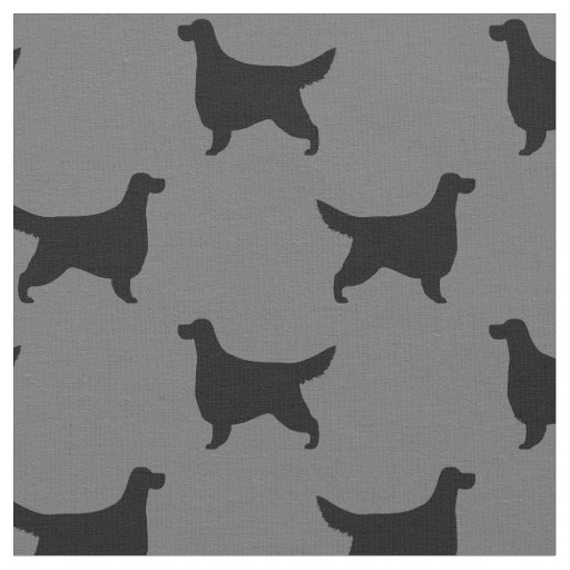 Gordon Setter Dog Silhouettes Pattern Fabric
