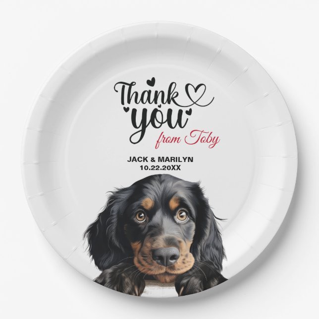 Gordon Setter Dog Wedding Reception Paper Plates (Front)