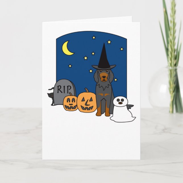 Gordon Setter Halloween Card (Front)