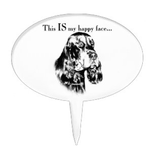 Gordon Setter Happy Face Cake Topper