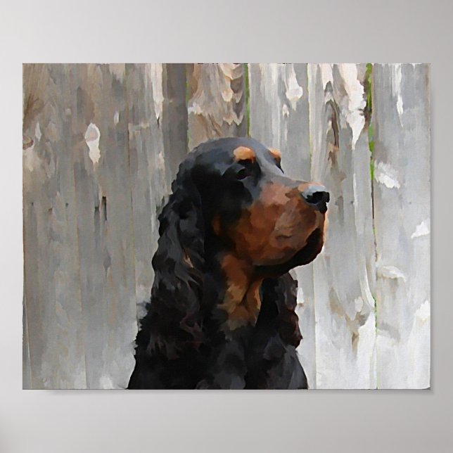 Gordon Setter Head Painting Canvas Print (Front)