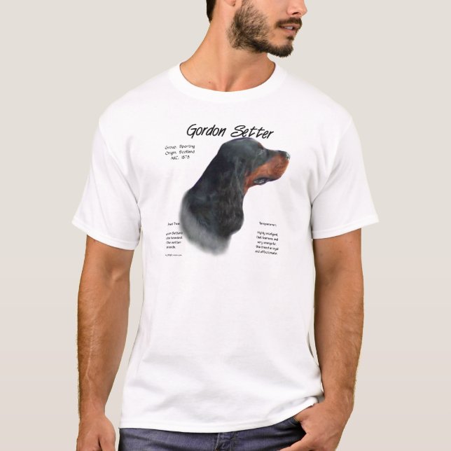 Gordon Setter History Design T-Shirt (Front)