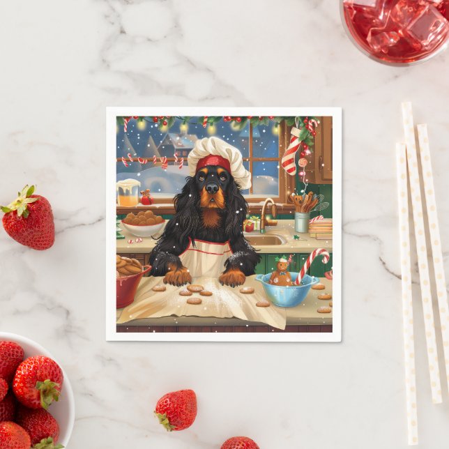 Gordon Setter Holiday Baking: Festive Christmas Napkins (Insitu)