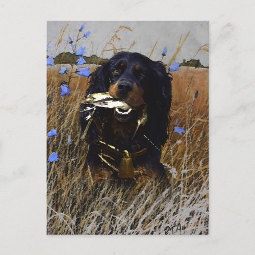 Gordon Setter    Holiday Postcard