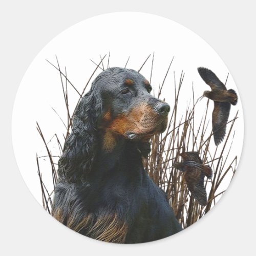 Gordon Setter  Hunting companion  Classic Round Sticker