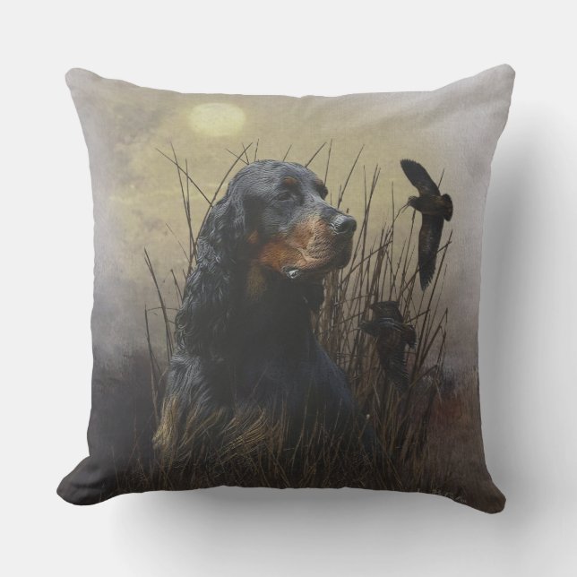 Gordon Setter , Hunting companion     Outdoor Pillow (Front)