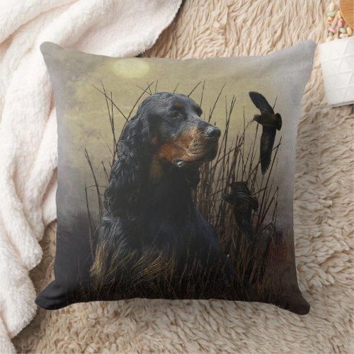 Gordon Setter  Hunting companion     Throw Pillow