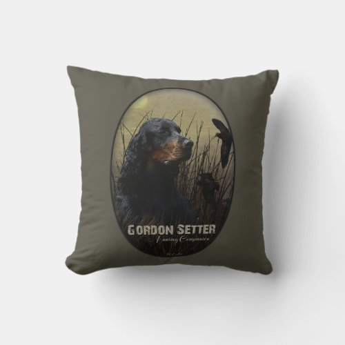 Gordon Setter  Hunting companion     Throw Pillow