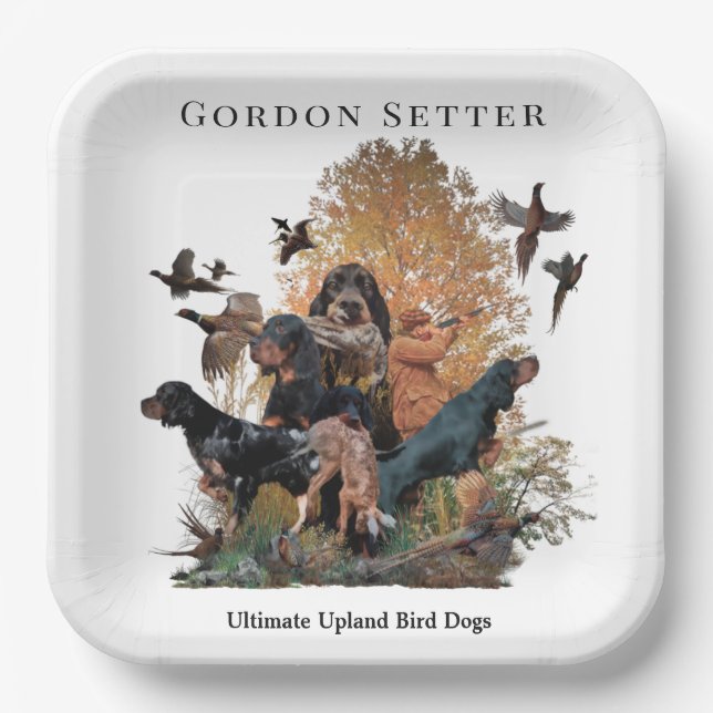 Gordon Setter,hunting season Paper Plates (Front)