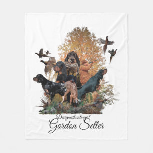 Gordon Setter, hunting season Wood Wall Art Coffee Fleece Blanket