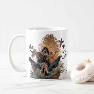 Gordon Setter, hunting season Wood Wall Art Coffee Mug