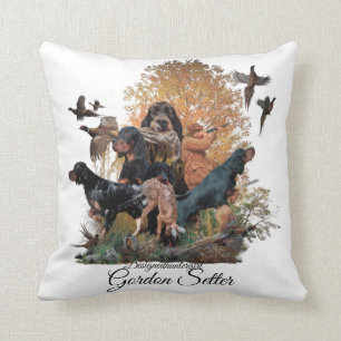 Gordon Setter, hunting season Wood Wall Art Coffee Throw Pillow