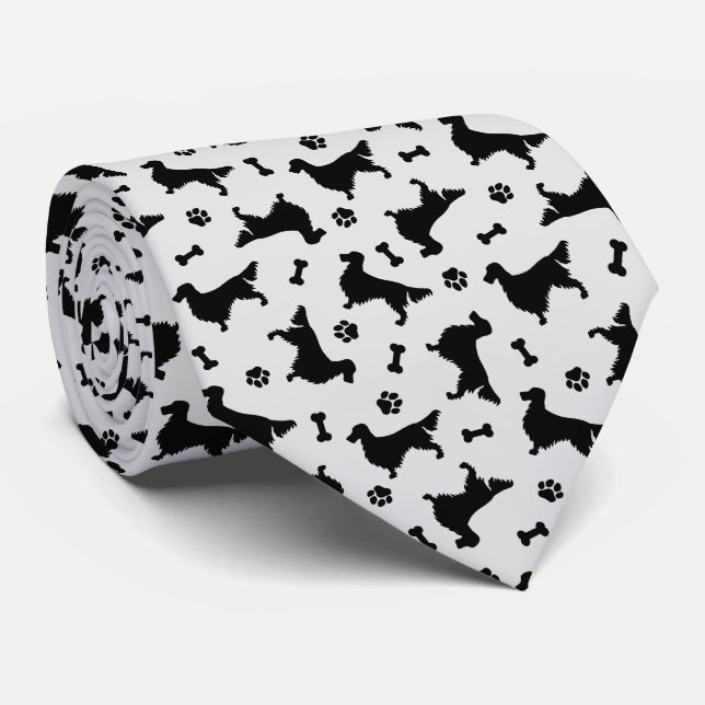Gordon Setter Icon Pattern Neck Tie (Rolled)