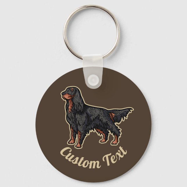 Gordon Setter Illustration Keychain (Front)