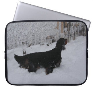 Gordon Setter in a Snowstorm Laptop Sleeve