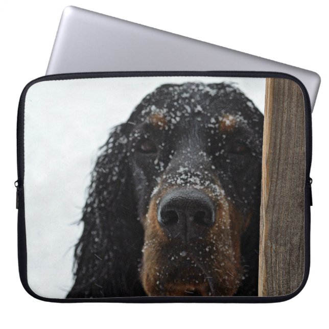 Gordon Setter in Winter Laptop Sleeve (Front)
