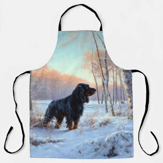 Gordon Setter Let It Snow Christmas Apron (Front)