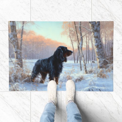 Gordon Setter Let It Snow Christmas Doormat