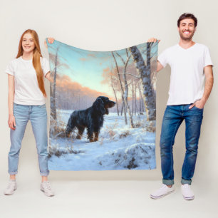 Gordon Setter Let It Snow Christmas Fleece Blanket