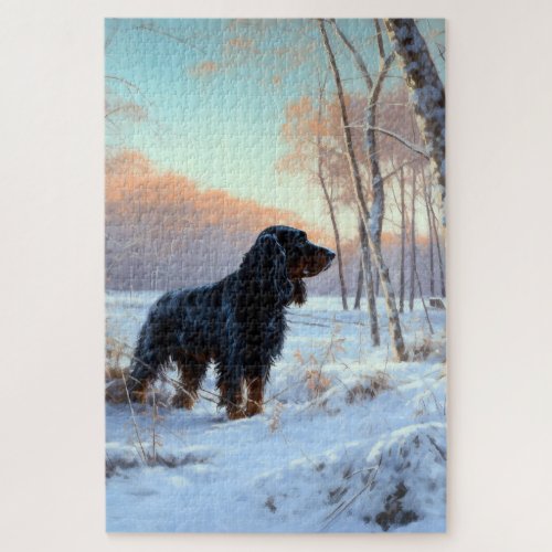 Gordon Setter Let It Snow Christmas Jigsaw Puzzle