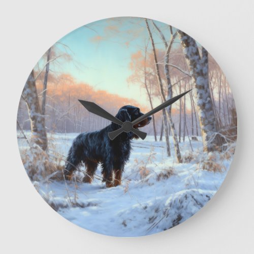 Gordon Setter Let It Snow Christmas Large Clock